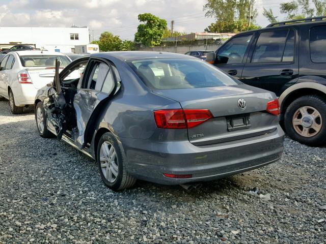 3VW1K7AJ4FM201949 - 2015 VOLKSWAGEN JETTA BASE Մոխրագույն լուսանկար 3
