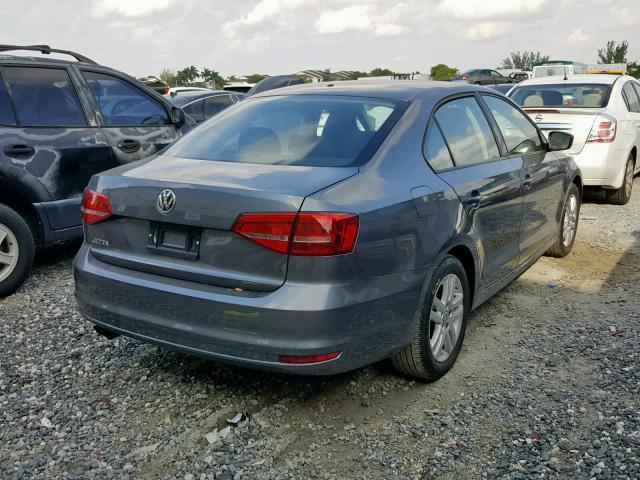 3VW1K7AJ4FM201949 - 2015 VOLKSWAGEN JETTA BASE Մոխրագույն լուսանկար 4