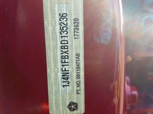 1J4NF1FBXBD135236 - 2011 JEEP COMPASS SP Qırmızı foto 10