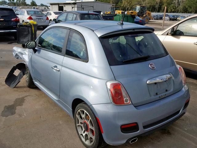 3C3CFFBR7DT533244 - 2013 FIAT 500 SPORT BLUE photo 3