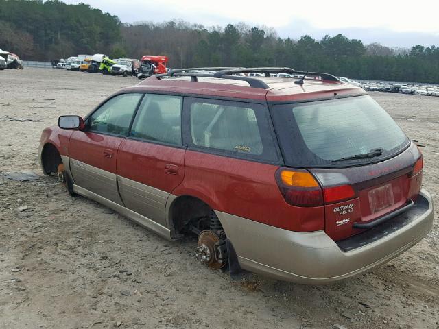 4S3BH806047604035 - 2004 SUBARU LEGACY OUT RED photo 3