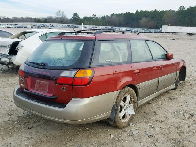 4S3BH806047604035 - 2004 SUBARU LEGACY OUT RED photo 4