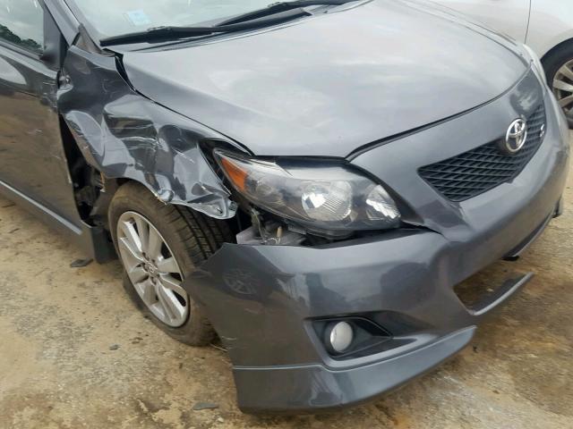 1NXBU4EE1AZ261619 - 2010 TOYOTA COROLLA BA GRAY photo 9