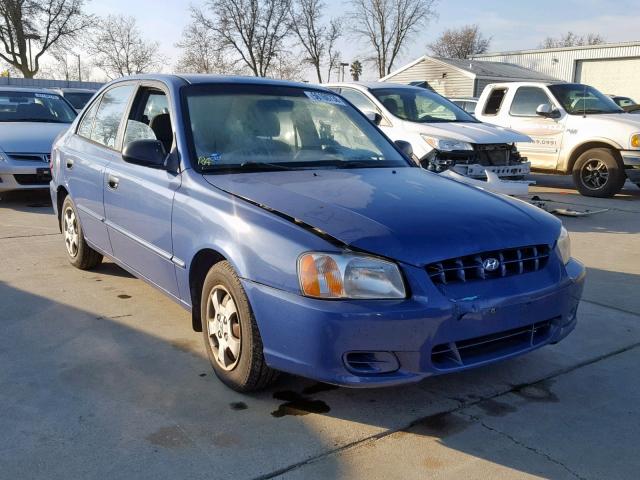 KMHCG45C41U192550 - 2001 HYUNDAI ACCENT GL BLUE photo 1