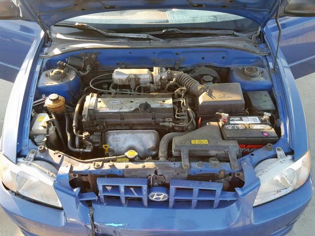 KMHCG45C41U192550 - 2001 HYUNDAI ACCENT GL BLUE photo 7