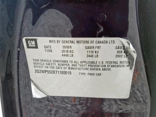 2G2WP552X71180619 - 2007 PONTIAC GRAND PRIX PURPLE photo 10