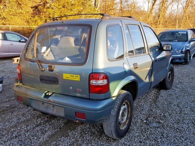 KNDJB7238Y5673471 - 2000 KIA SPORTAGE GREEN photo 4