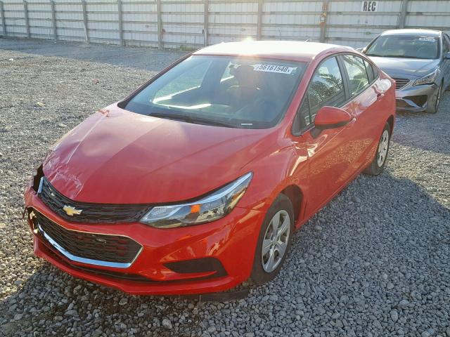 1G1BB5SMXH7117595 - 2017 CHEVROLET CRUZE LS RED photo 2