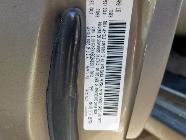 1J8HG48NX6C246821 - 2006 JEEP COMMANDER Qızıl foto 10