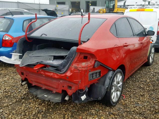 1C3CDFBA7DD151298 - 2013 DODGE DART SXT RED photo 4