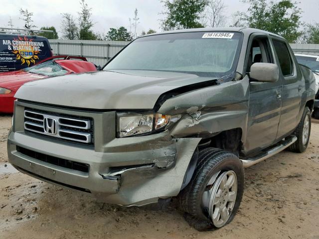 2HJYK16567H531730 - 2007 HONDA RIDGELINE GREEN photo 2