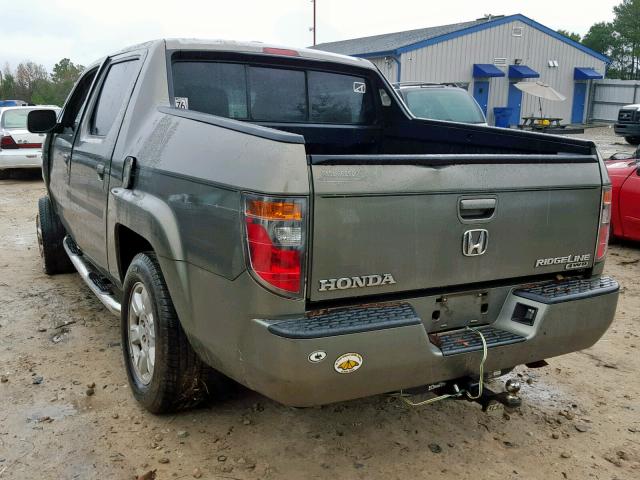 2HJYK16567H531730 - 2007 HONDA RIDGELINE GREEN photo 3