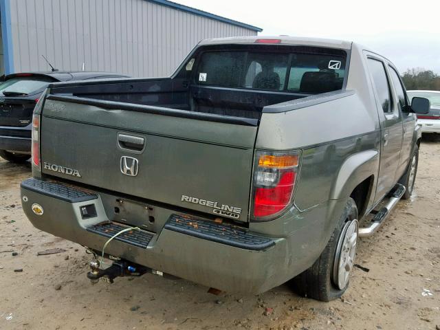 2HJYK16567H531730 - 2007 HONDA RIDGELINE GREEN photo 4