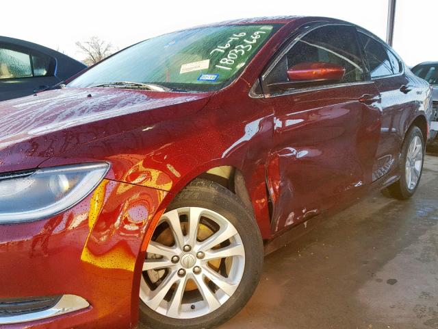 1C3CCCAB1GN150495 - 2016 CHRYSLER 200 LIMITE MAROON photo 9