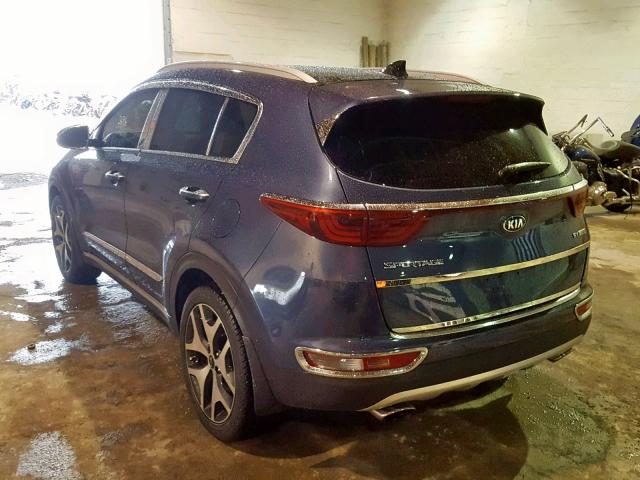 KNDPR3A6XH7046785 - 2017 KIA SPORTAGE S BLUE photo 3