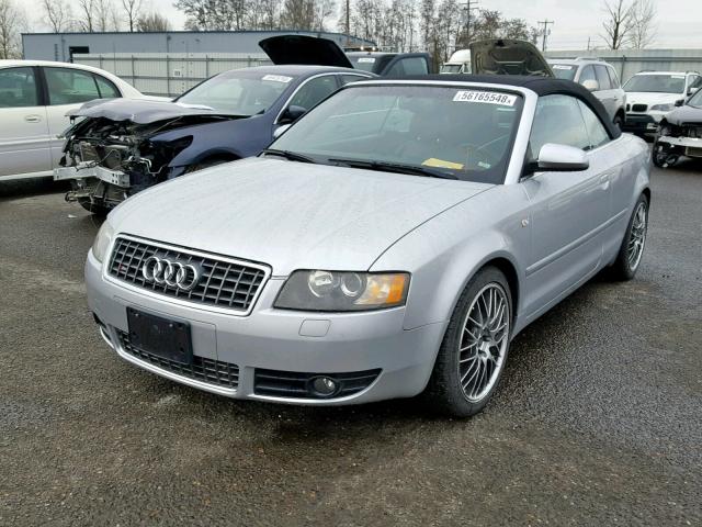 WUARL48H85K901048 - 2005 AUDI S4 QUATTRO SILVER photo 2