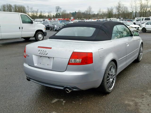 WUARL48H85K901048 - 2005 AUDI S4 QUATTRO SILVER photo 4