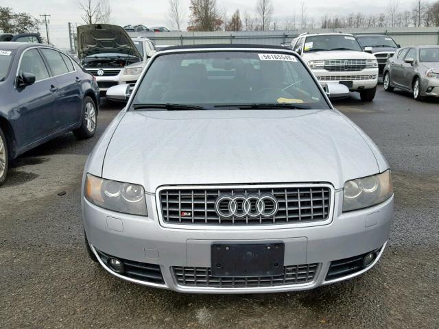 WUARL48H85K901048 - 2005 AUDI S4 QUATTRO SILVER photo 9