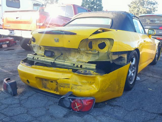 JHMAP11401T003390 - 2001 HONDA S2000 YELLOW photo 4