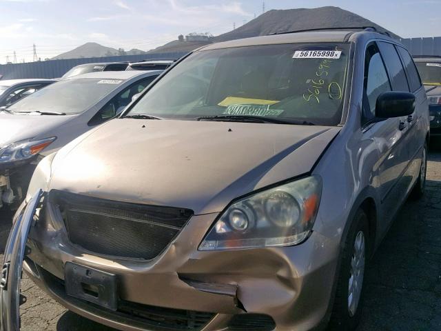 5FNRL38237B122286 - 2007 HONDA ODYSSEY LX GOLD photo 2