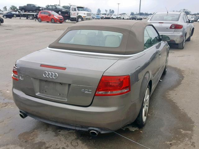 WAUDF48H27K031196 - 2007 AUDI A4 2.0T CA TAN photo 4