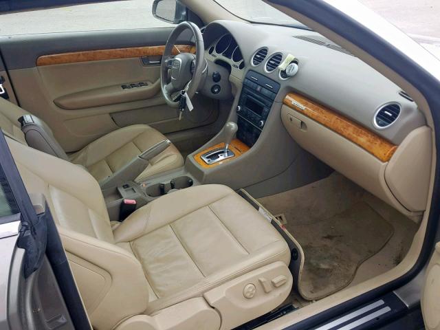 WAUDF48H27K031196 - 2007 AUDI A4 2.0T CA TAN photo 5