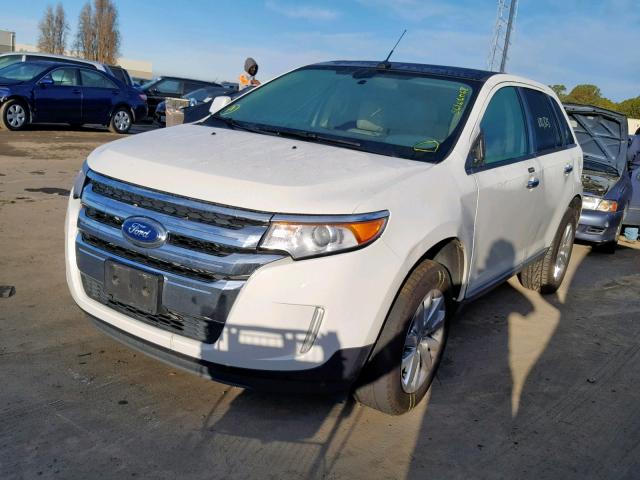 2FMDK3JC0BBA76045 - 2011 FORD EDGE SEL WHITE photo 2