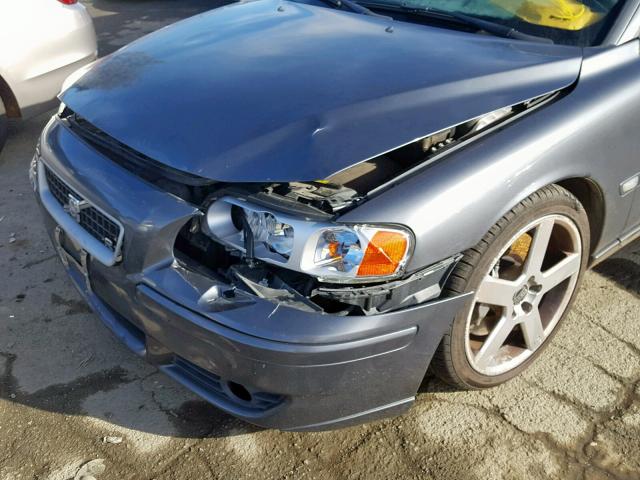 YV1RH527952475207 - 2005 VOLVO S60 R GRAY photo 9