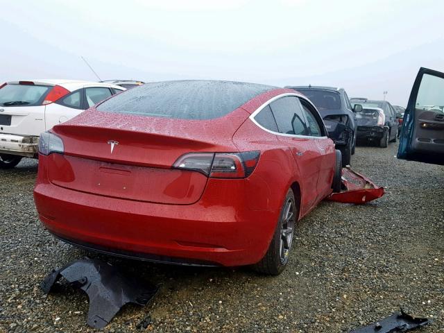 5YJ3E1EB5JF096225 - 2018 TESLA MODEL 3 RED photo 4