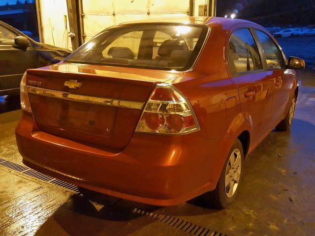 KL1TD5DE9AB120302 - 2010 CHEVROLET AVEO LS RED photo 4