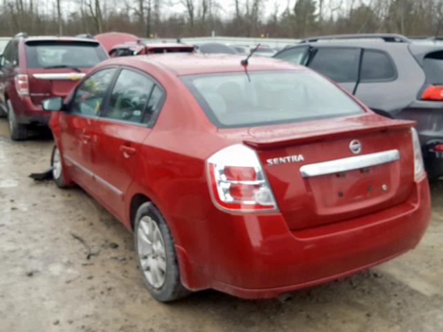 3N1AB6AP4CL742196 - 2012 NISSAN SENTRA 2.0 MAROON photo 3