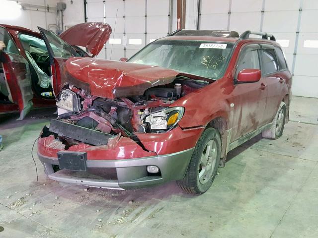 JA4LZ41F24U003732 - 2004 MITSUBISHI OUTLANDER RED photo 2