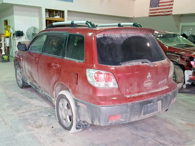 JA4LZ41F24U003732 - 2004 MITSUBISHI OUTLANDER RED photo 3