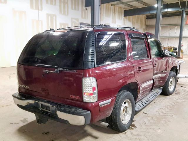 1GKEK13T0YJ102601 - 2000 GMC YUKON BURGUNDY photo 4