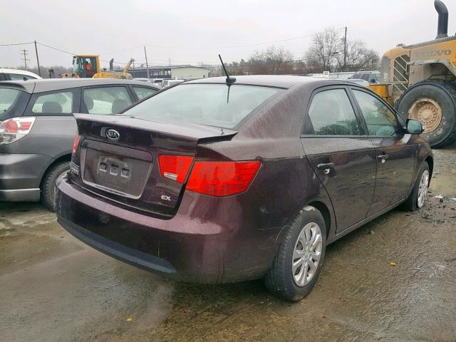 KNAFU4A2XA5301477 - 2010 KIA FORTE EX BURGUNDY photo 4