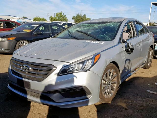 5NPE34AF4HH437697 - 2017 HYUNDAI SONATA SPO SILVER photo 2