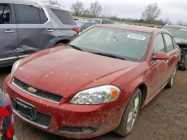 2G1WC5E35E1100195 - 2014 CHEVROLET IMPALA LIM RED photo 2