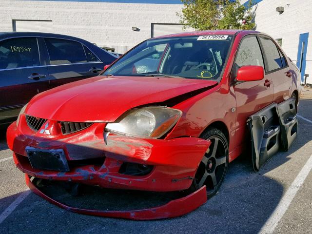 JA3AJ66F95U016888 - 2005 MITSUBISHI LANCER RAL RED photo 2