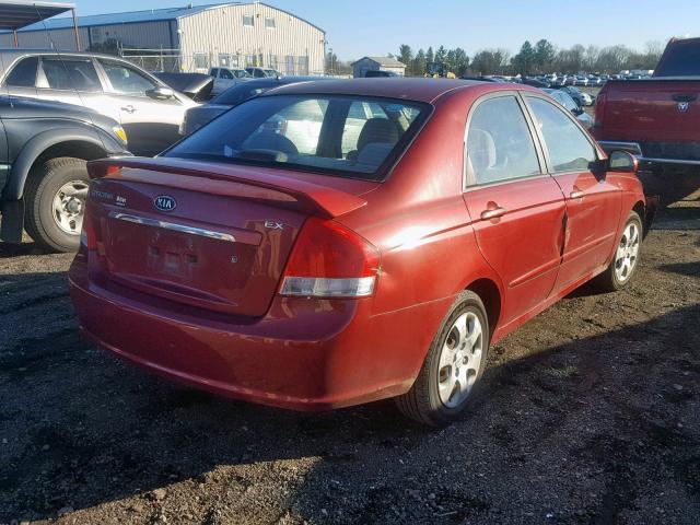 KNAFE122185534894 - 2008 KIA SPECTRA EX RED photo 4