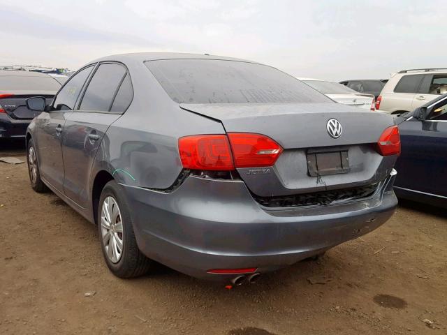 3VW2K7AJ4CM311559 - 2012 VOLKSWAGEN JETTA BASE 灰色 照片 3