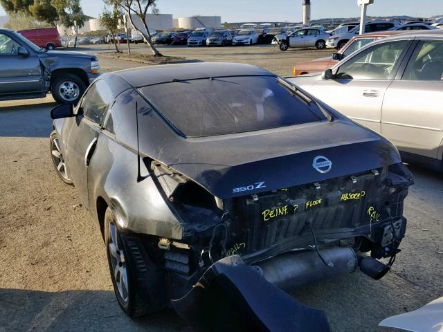 JN1AZ34D74T153250 - 2004 NISSAN 350Z COUPE BLACK photo 3