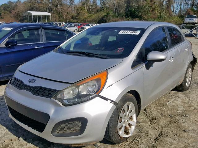 KNADM5A34C6061555 - 2012 KIA RIO LX SILVER photo 2