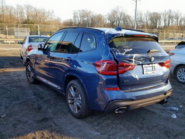 5UXTS3C59K0Z03751 - 2019 BMW X3 XDRIVEM Синий фото 3