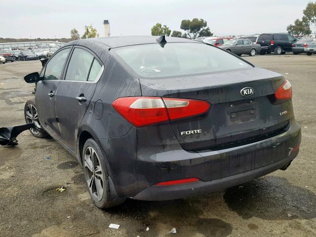 KNAFX4A85E5170539 - 2014 KIA FORTE EX BLACK photo 3