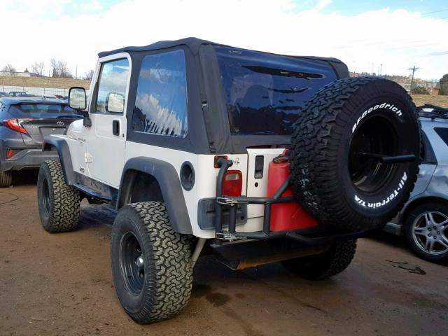 1J4FY29P1VP527844 - 1997 JEEP WRANGLER / WHITE photo 3