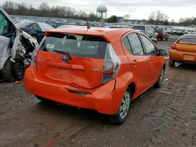 JTDKDTB35E1063733 - 2014 TOYOTA PRIUS C ORANGE photo 4