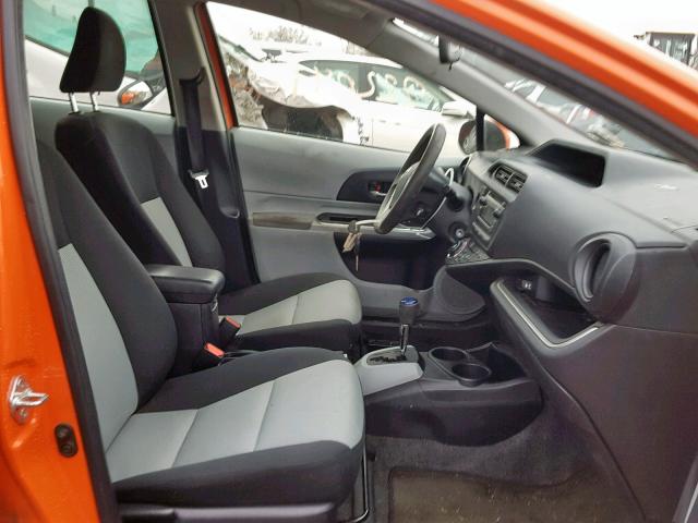 JTDKDTB35E1063733 - 2014 TOYOTA PRIUS C ORANGE photo 5