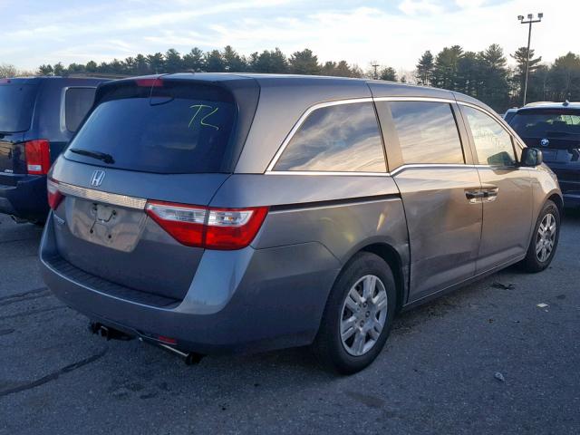 5FNRL5H29DB028372 - 2013 HONDA ODYSSEY LX GRAY photo 4