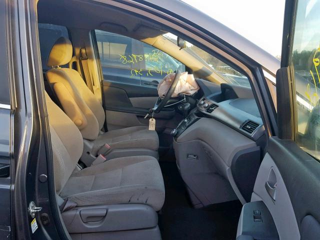 5FNRL5H29DB028372 - 2013 HONDA ODYSSEY LX GRAY photo 5