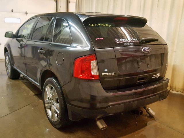 2FMDK4JCXDBB29410 - 2013 FORD EDGE SEL BLACK photo 3